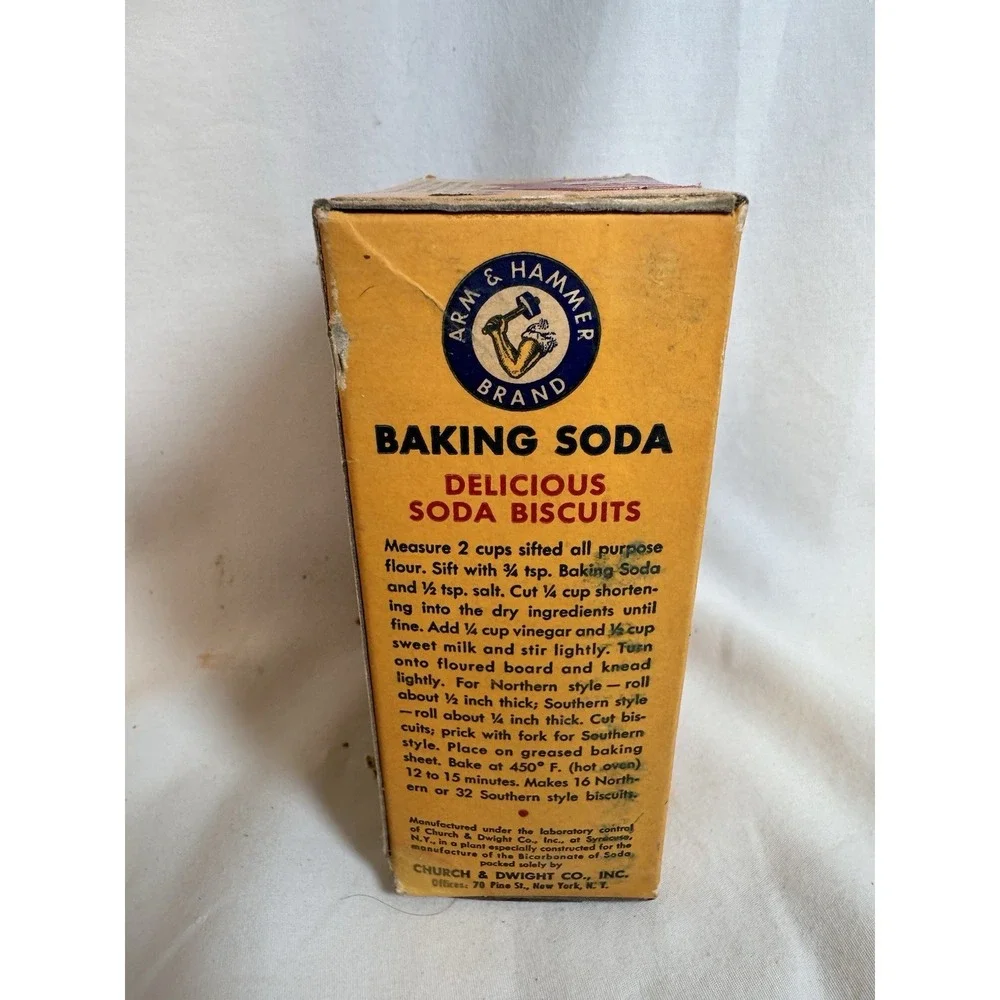 Vintage Arm & Hammer Church & Co Baking Soda Box 1 lb‎ 1950s Advertising